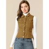 INSPIRE CHIC Women's Buttoned Washed Denim Vest with Faux Chest Flap Pockets - 3 of 4