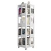 4 Tier Rotating Bookshelf Tower, 360°Display Spinning Bookshelf, Floor Standing Bookcase, Corner Book Shelf for Small Space Bedroom, Living Room - 2 of 4