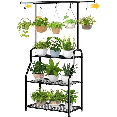 Simple Trending Plant Stand Indoor Outdoor, Heavy Duty Metal 3 Tiered Shelf