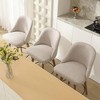 Bekrvio 26" Swivel Bar Stools Set 1/2/3/4 with Solid Wood Legs, 3.15" Linen Upholstered Seat with Back, Mid-Century Bar Chairs for Kitchen Island - 2 of 4
