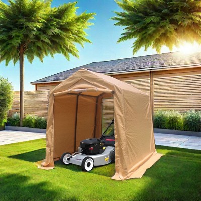 Gsluuk 7x8 ft Outdoor Portable Gazebo Storage Shelter Shed with 2 Roll up Zipper Doors