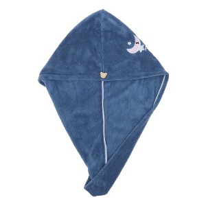 Unique Bargains Women Soft Cartoon Pictures Hair Towel Blue 1 Pc - 1 of 3