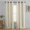 HLC.ME Tanner Ogee Ikatt Damask Patterned Window Grommet Curtains Bedroom - Light Reducing Darkening Window Panels, Set of 2 - 2 of 4