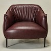 KINWELL 33" Wide Faux Vegan Leather Upholstery Barrel Chair with Metal Legs - 3 of 4