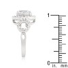 Slickblue Women’s Round Cut Trio Cubic Zirconia Engagement Ring – Rhodium-Plated, Clear, Sizes 5-10 - 4 of 4