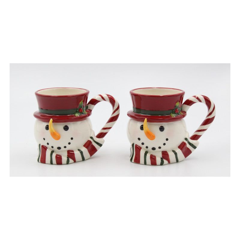 Kevins Gift Shoppe Ceramic Christmas Snowman Coffee Mug (Set of 2), 2 of 6