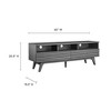 Modway Render 60" TV Stand – Mid-Century Entertainment Console with Sliding Doors, Open Storage, and Wood Grain Finish - 3 of 4