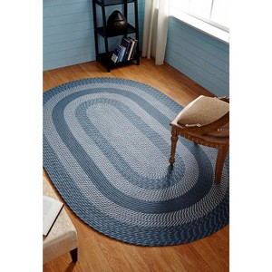 Newport Braid Collection 100% Polypropylene Stripe Pattern Reversible Indoor Utility Rug - Better Trends - 1 of 3