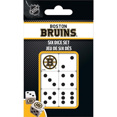 MasterPieces Officially Licensed NHL Boston Bruins - 6 Piece D6 Gaming Dice Set Ages 6 and Up