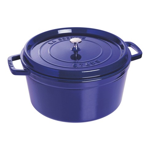 Staub 9 Qt. Cast Iron Round Dutch Oven in Dark Blue – Premium Home
