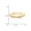 Black Bow Jewelry 3mm 10K White or Yellow Gold Flat Comfort Fit Band - 4 of 4