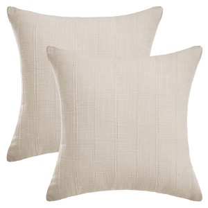 REGALWOVEN Linen Fade-Resistant Soft Solid Minimalist Neutral Throw Pillow Covers 2 Pcs - 1 of 4