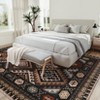 Machine Washable Geometric Area Rug, Non-Slip Low Pile Faux Wool Western Pattern Easy Care Carpet for Living Room Bedroom - 4 of 4