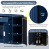 Okak Farmhouse 2-Drawer & 2-Door Sideboard Storage Cabinet for Dining Room,Living Room,Kitchen Pantry Cabinets with Curved Side Door - 4 of 4