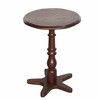 15.75 inRound Small End Table, Wooden Pedestal Side Coffee Tables, Vintage Accent Nightstand for Living Room, Bedroom, Entryway (Walnut) - 3 of 4