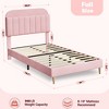 Twin/Twin XL/Full Bed Frames, Upholstered Platform Bed Frame with Bookcase Headboard, Velvet Platform Bed Mattress Foundation - 2 of 4