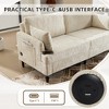 MOONMISS chenille 2-seater wood-legged sofa with LED light, USB charging port and storage bag Living room Bedroom Study room - 3 of 4