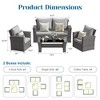 Heynemo 4 Piece Patio Furniture Sets, All-Weather Wicker Conversation Sets, Outdoor Rattan Sectional Sofa Chair with Coffee Table - 2 of 4