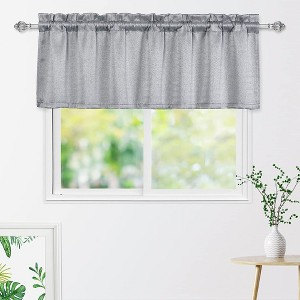Room Darkening Thermal Insulated Linen Textured Curtains for Kitchen Cafe - 1 of 4