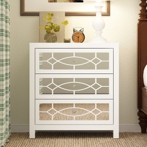FUFU&GAGA White 3-Drawer Chest Dresser for Bedroom - 1 of 4