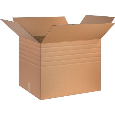 The Packaging Wholesalers 30" x 24" x 24" Multi-Depth Shipping Boxes 44 ECT Brown 15/Bundle