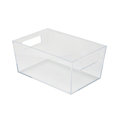 Real Living Euphoric Expression Clear Acrylic Storage Bin With Grommet  Handles, (11.25)