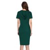 BLUEMING Womens Hoodie Dresses Short Sleeve Pockets Knee Length Bodycon Dresses Casual Midi Dresses - 2 of 4