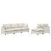 NicBex Couches for Living Room 3pc L-shaped Sectional Sofa Modern Chenille Upholstered Sofa Couch with Movable Ottoman - 3 of 4