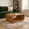 Royal Hampton Coffee Table Handcrafted Hollow Cube Shape Natural Brown Mango Wood, 30 Inch - - 3 of 4