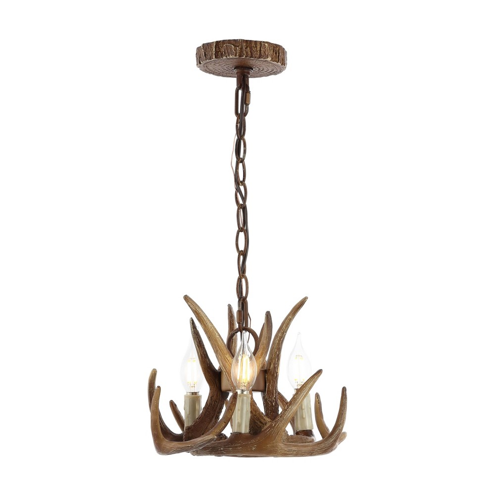 Photos - Chandelier / Lamp JONATHAN Y Nelle 11.5" Adjustable Resin Antler 3-Light LED Chandelier Brow