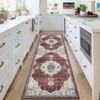 Washable Rug Vintage Oriental Distressed Rug Non Slip Non Shedding Rug Retro Medallion Foladable Rugs Low Pile Carpet for Bedroom Living Room Nursery - 2 of 4