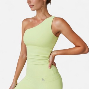 Anna-Kaci Active Women's One Shoulder Cropped Active Tank Top with Asymmetrical Neckline - 1 of 4
