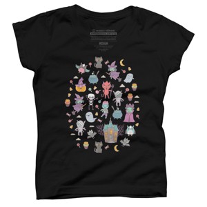 Girl's Design By Humans Cute Halloween By kostolom3000 T-Shirt - 1 of 2