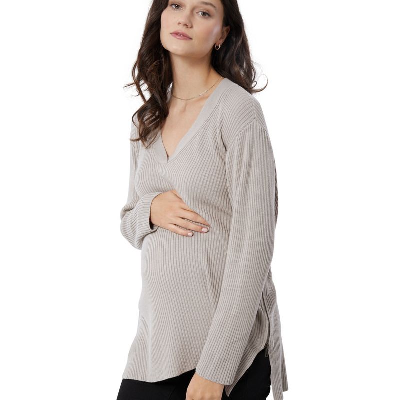 Ingrid & Isabel Maternity Side Zip Nursing Sweater, 4 of 6