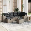 vidaXL Garden Sofa Set Grey Poly Rattan, Steel, Tempered Glass Large - 2 of 4