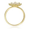 Guili 14k Gold Plated Daisy Flower Ring with White Enamel & Cubic Zirconia, a Dainty and Charming Piece for Teens and Young Adults to Adore, Size 6-8 - 3 of 4