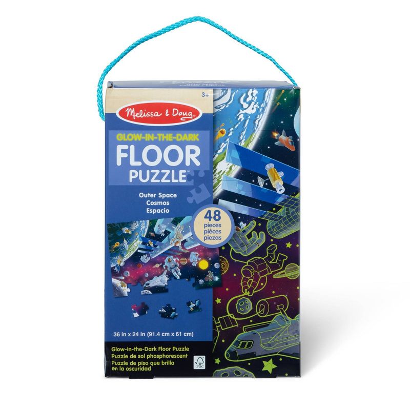 Melissa &#38; Doug Outer Space Glow-in-the-Dark Cardboard Jigsaw Floor Puzzle &#8211; 48pc, 4 of 11