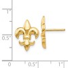 Black Bow Jewelry 15mm Polished Fleur De Lis Post Earrings in 14k Yellow Gold - 4 of 4