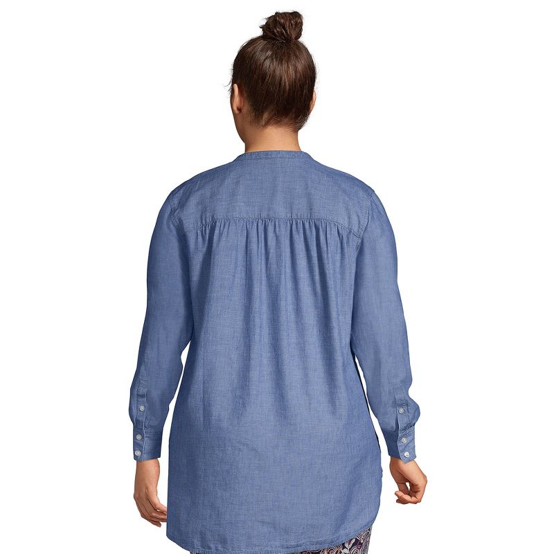 Lands' End Women's Cotton A-Line Long Sleeve Tunic Top, 2 of 6