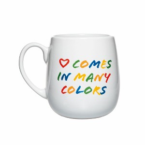 Amici Home Love Many Colors Coffee Mug, 20 Ounce White Ceramic Mug, Novelty Coffee Mug, Microwave and Dishwasher Safe - 1 of 4