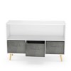 Kids Bookshelf with Toy Storage Organizer, 35.5" Bookcase with Bins for Nursery Playroom Furniture Kids Bedroom Kids Reading Nook, 35.5"x11" - 4 of 4