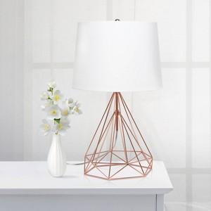 Geometric Wired Table Lamp with Fabric Shade - Lalia Home - 1 of 4