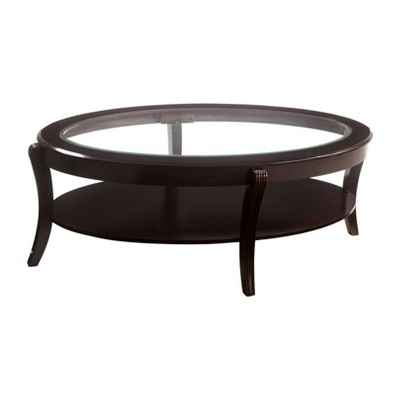 Jallenex Glass Insert Top Coffee Table - Burgundy - HOMES: Inside + Out