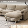 YOOCOZZ Sectional Sofa with Built-in Phone Holder and Charger, Side Storage Pockets, and Movable Ottoman - 4 of 4