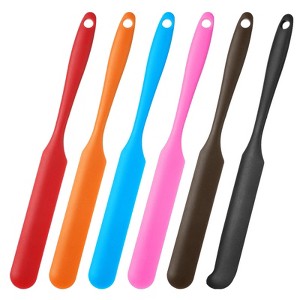 Unique Bargains Silicone Jar Spatula,  Heat Resistant Jam Spreader Non-Stick Long with Handle - 1 of 4