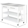 NicBex Mobile Kitchen Island Cart Morden Kitchen Storage Cabinets with Stainless Steel Top and 2 Drawers for Kitchen - 2 of 4