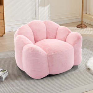 Faux Fur Bean Bag Chair, 43.7'' Single Seat Lounge Armchair with High-Density Foam for Living Room Bedroom Dorm, No Assembly-3irtyhousy - 1 of 4