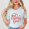 Country Girl Hat Puff Print  - Womens Short Sleeve Graphic T-Shirt - 2 of 4