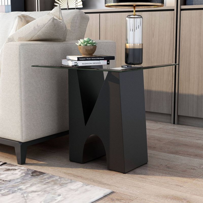 Riverpoint Modern Square End Table Clear/Black - HOMES: Inside + Out, 3 of 9
