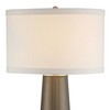 Possini Euro Design Karen Modern Table Lamp with Clear Square Riser 37 1/2" Tall Dark Gold Glass Off White Fabric Drum Shade for Bedroom Living Room - 3 of 4